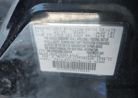 2019 Nissan Kicks S from USA, damaged, VIN 3N1CP5CU9KL533154